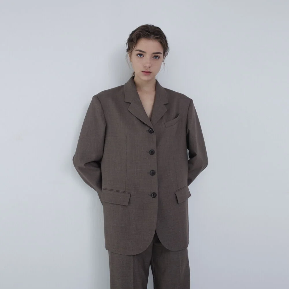 Jacket Boy Melange Brown
