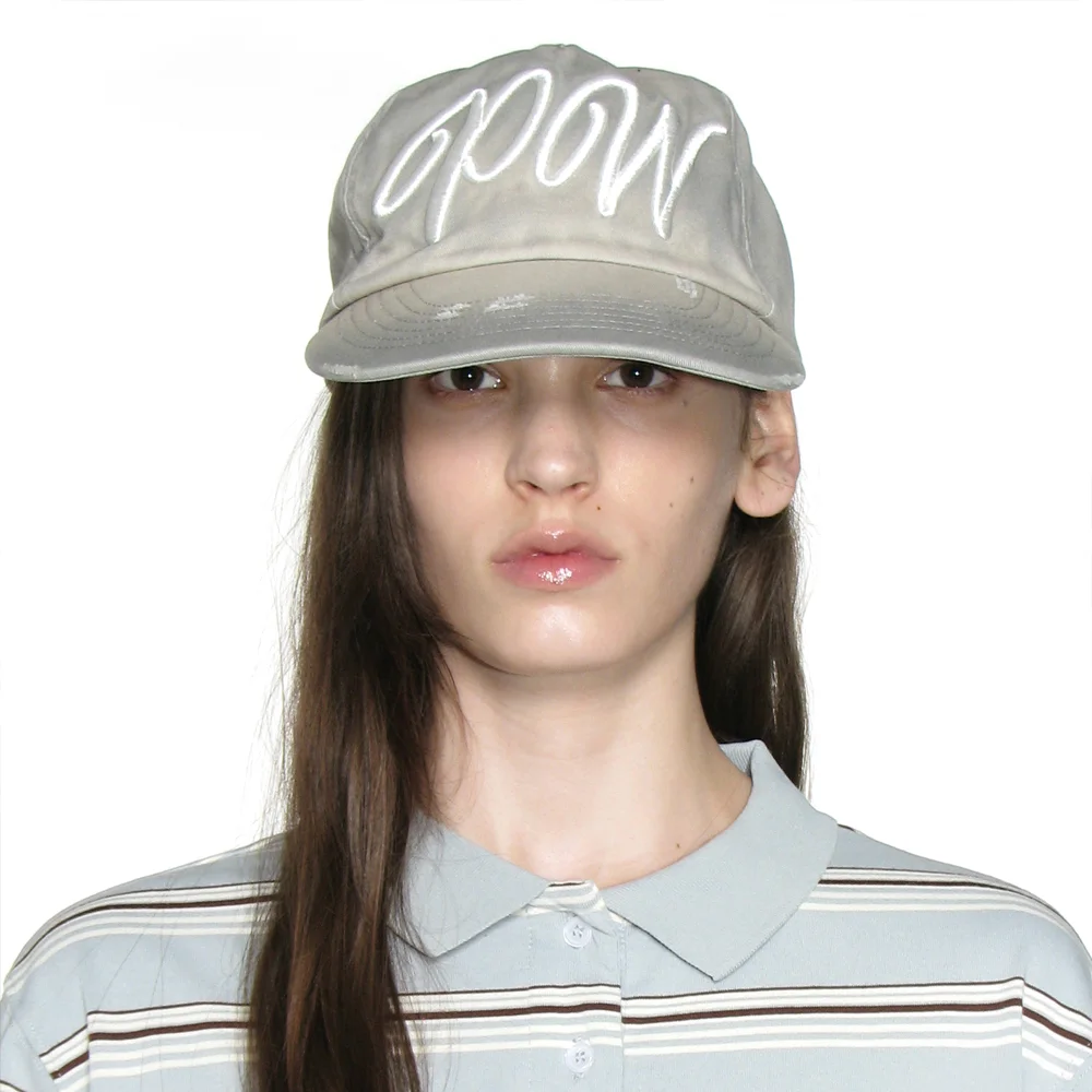 PW DAMAGE GRANDAD CAP_LIGHT GREY