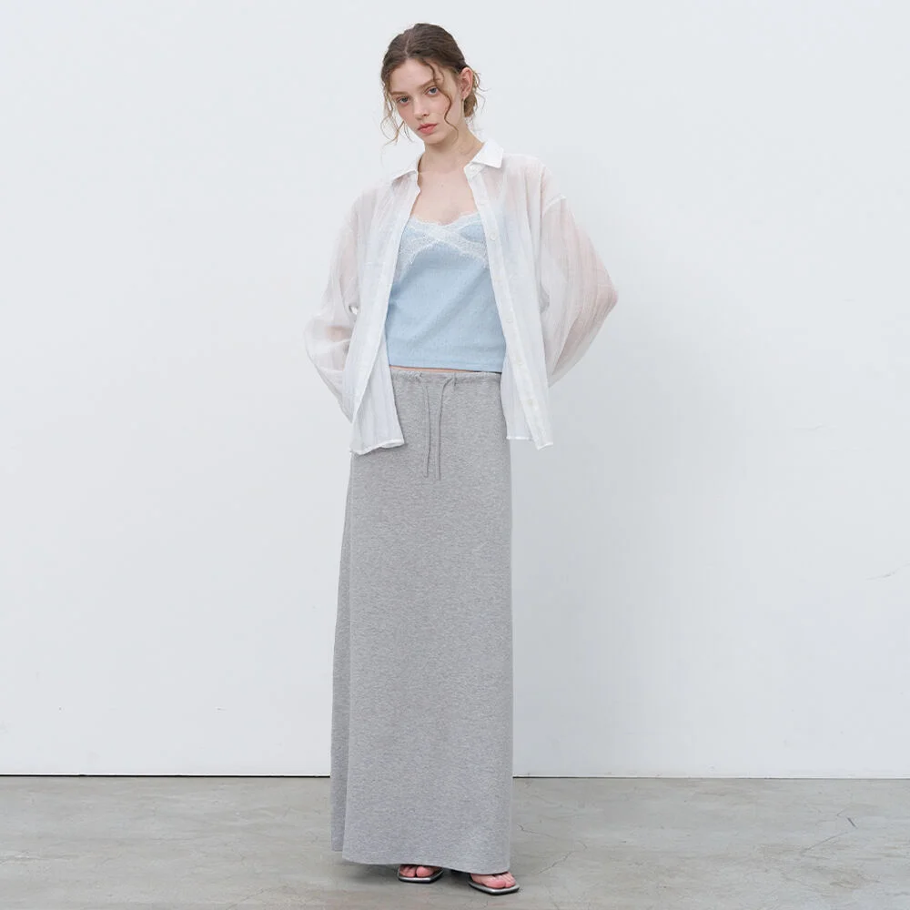 String maxi skirt _Melange gray