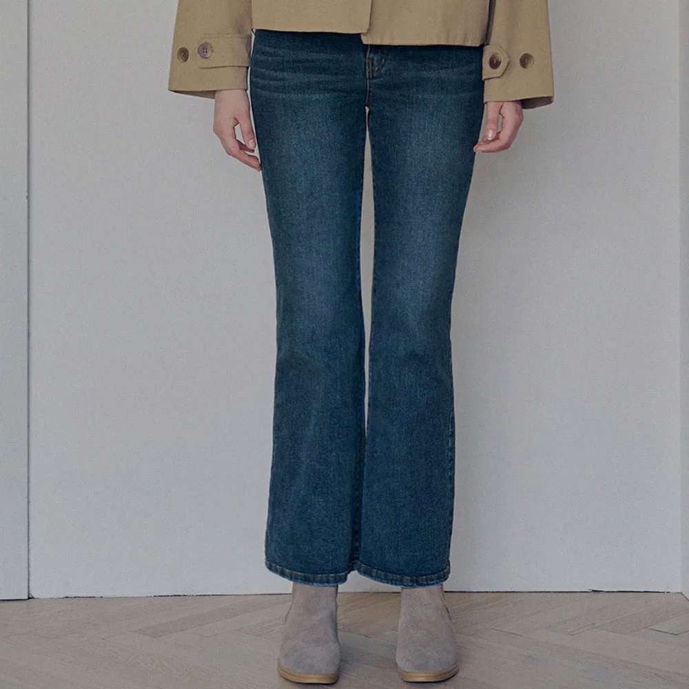 Slim bootcut denim - Deep blue