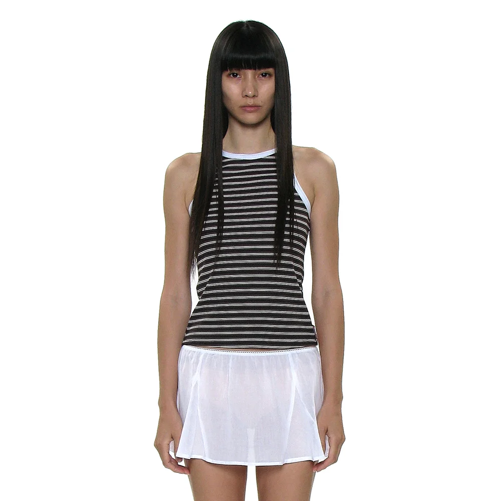 PWC STRIPE RIBBED RACERBACK TANK_CHARCOAL