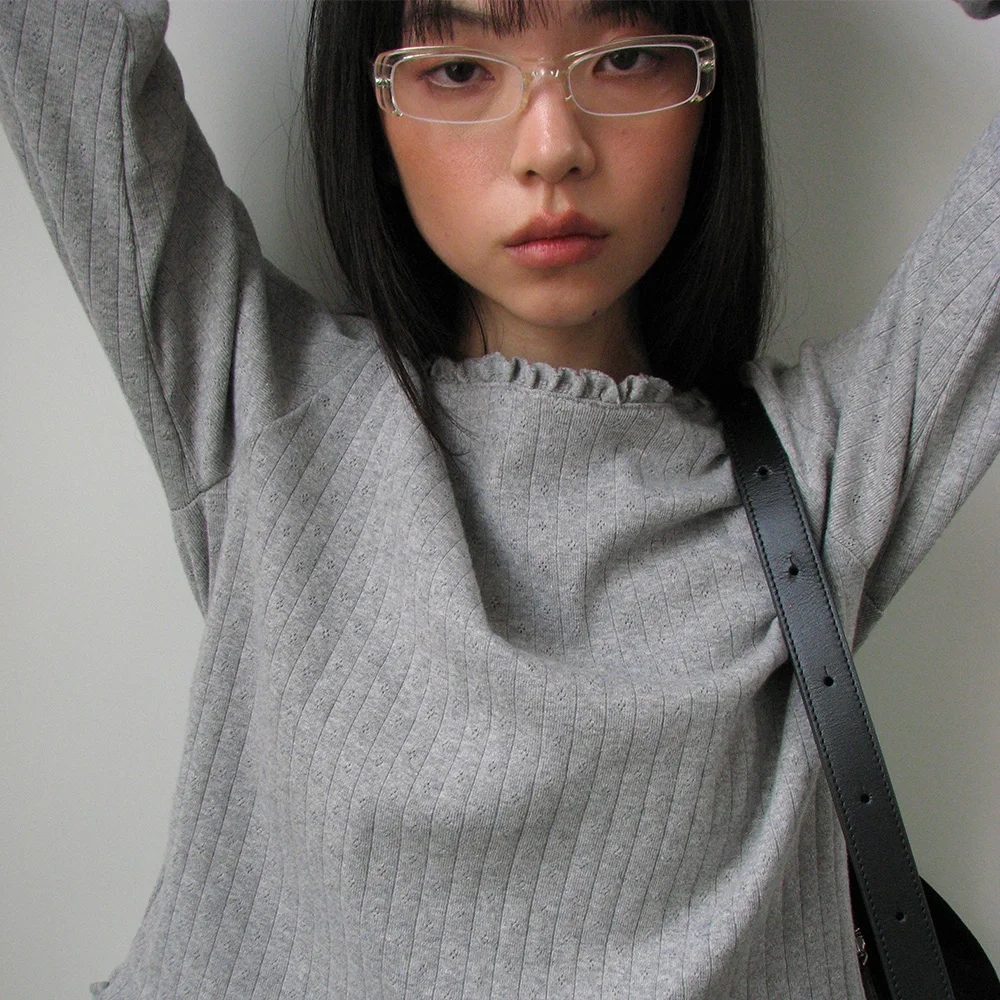 Little frill tee (Melange gray)