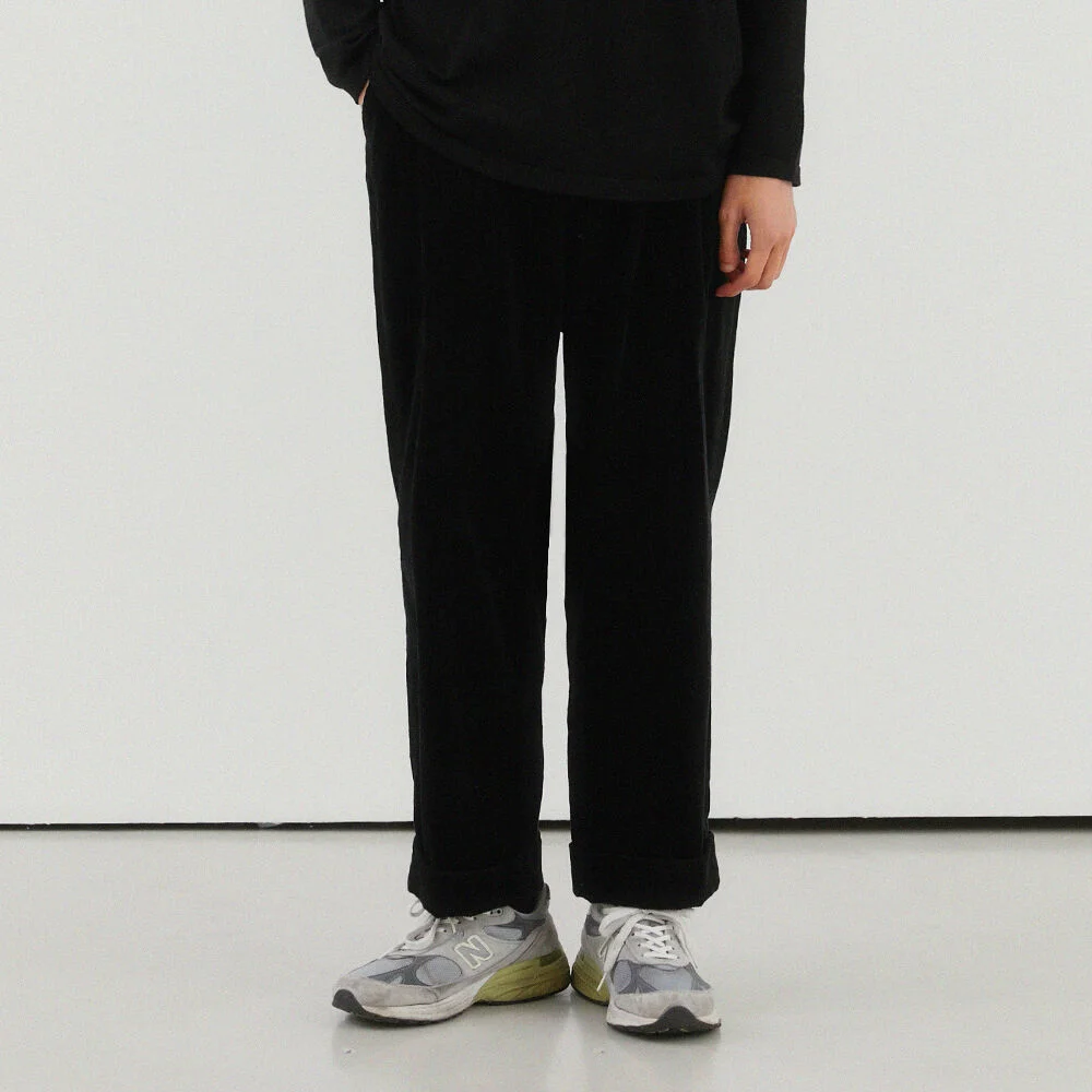 BIGBOY TURN-UP PANTS BLACK (CORDUROY)