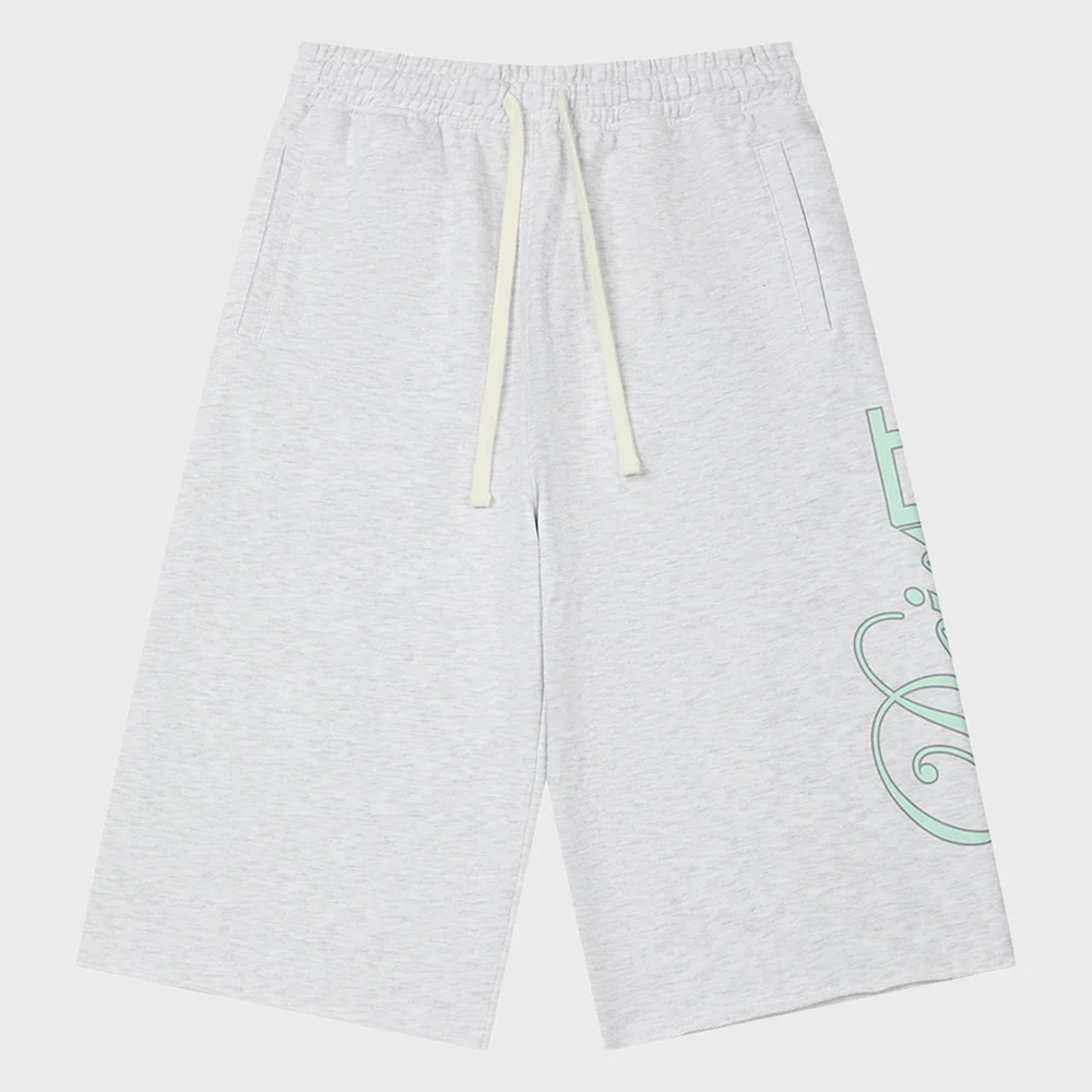 DN SCRIPT SWEAT BERMUDA PANTS IN LIGHT GREY