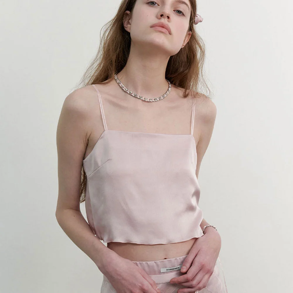 Shining Satin Sleeveless Blouse (L241MBL010)