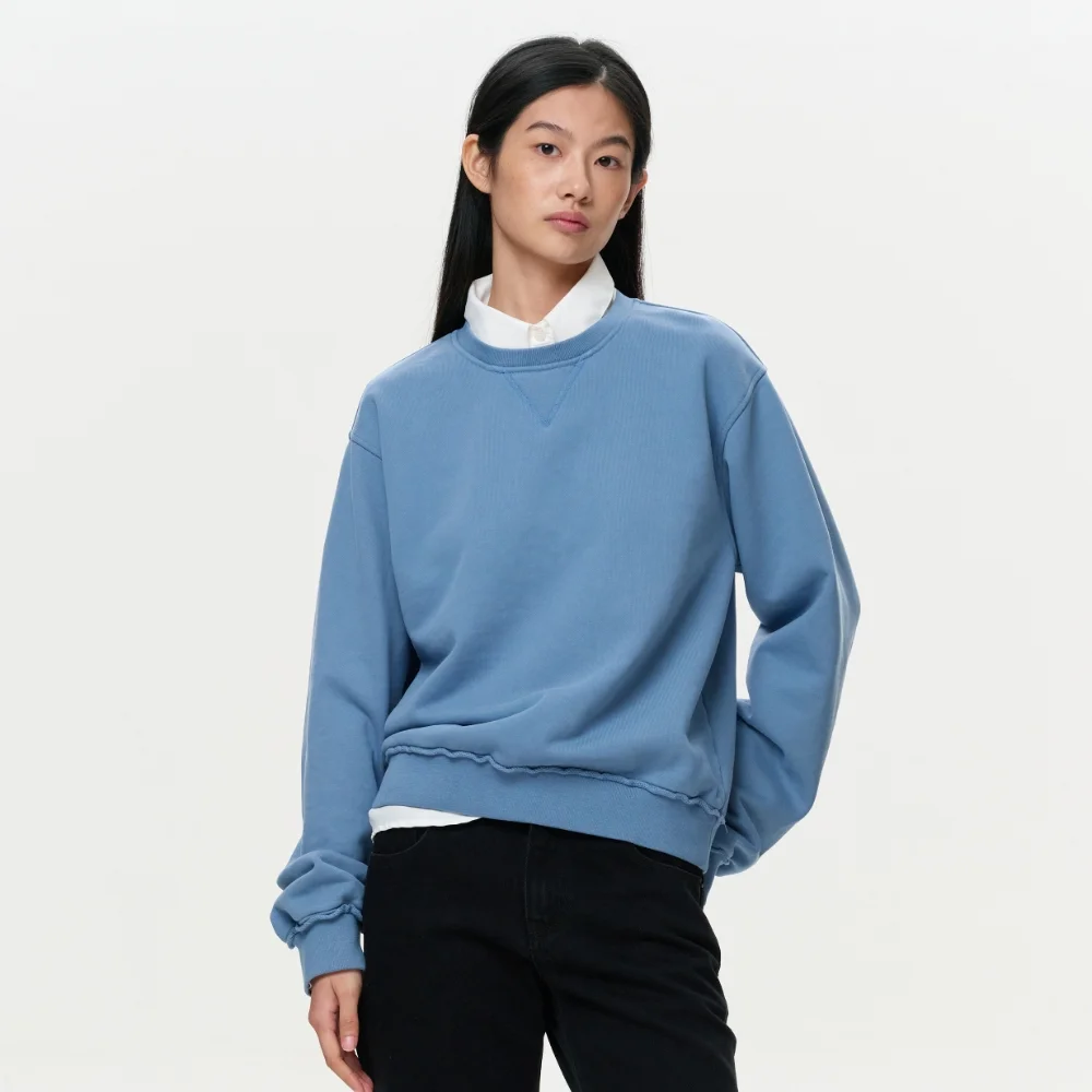 UNISEX ERA RAW EDGE SWEATSHIRT - FADED BLUE