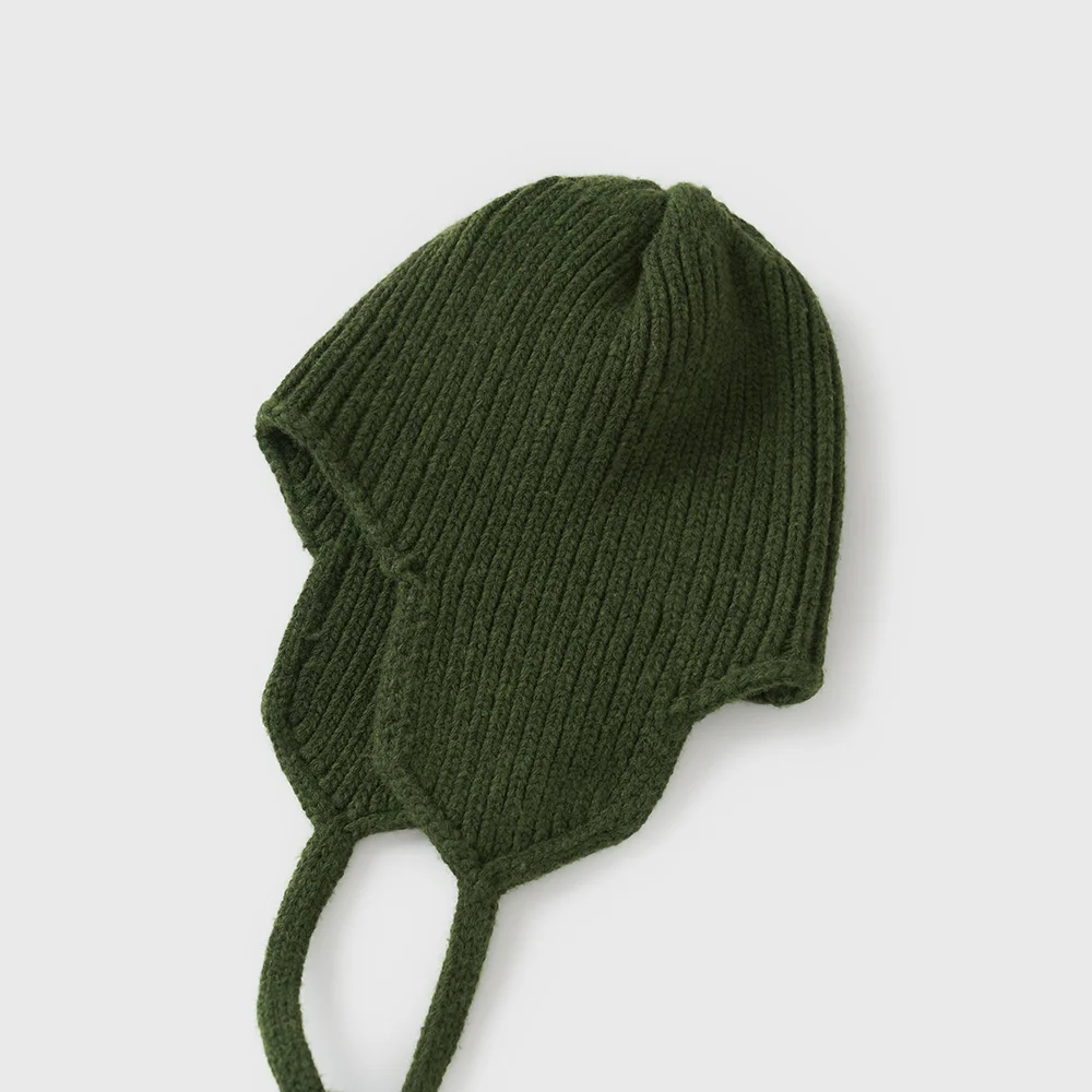 Wool Earmuff Beanie (Green)