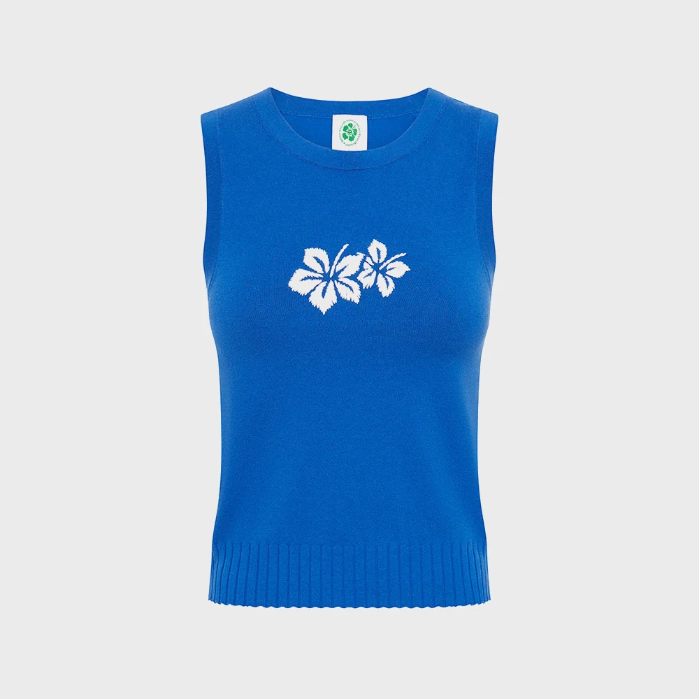 HIBISCUS ISLAND TANK (BLUE/WHITE)