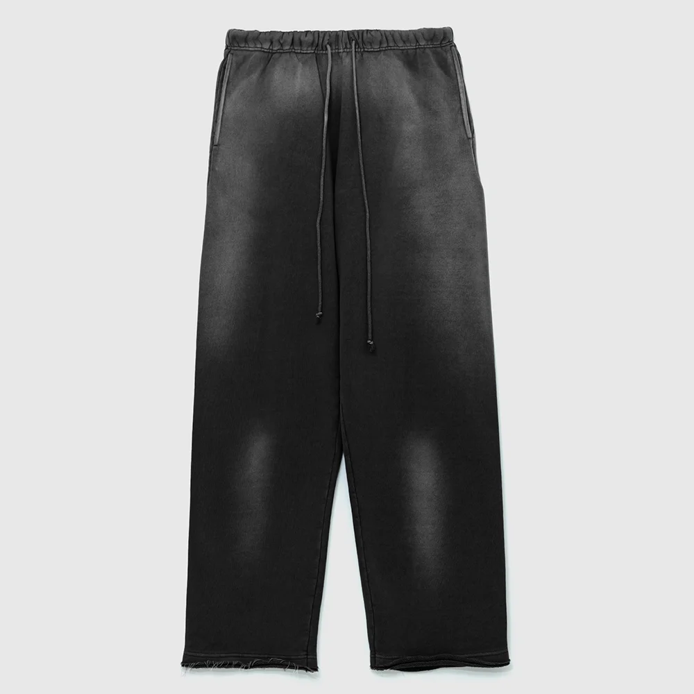 Raw-Edge Washed Sweatpants (Used Black)