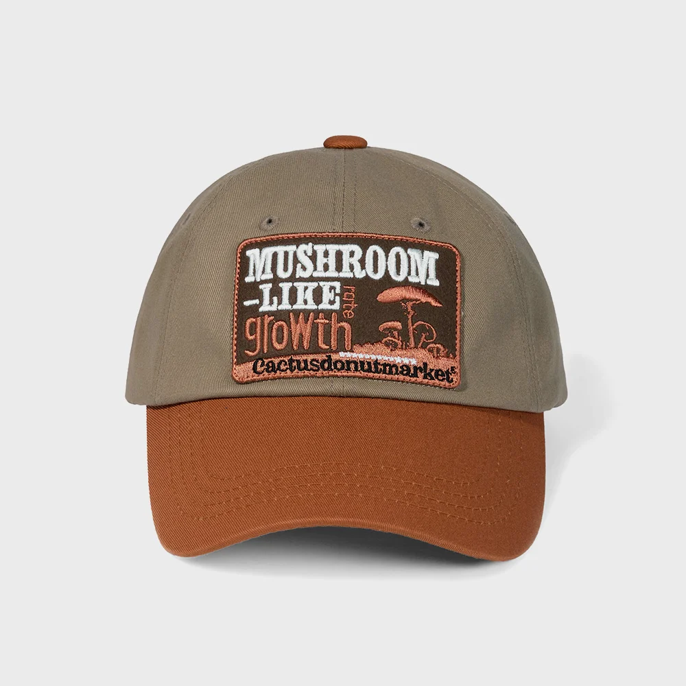 MUSHROOM PATCH TWO TONE BALL CAP - KHAKI/ORANGE
