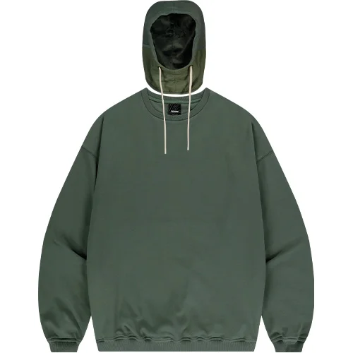 巴拉克拉瓦頭套 Detachable 菱格 衛衣-卡其色
