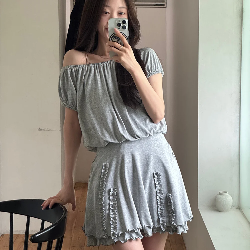 Drape Jersey Mini One-Piece (Melange Grey)