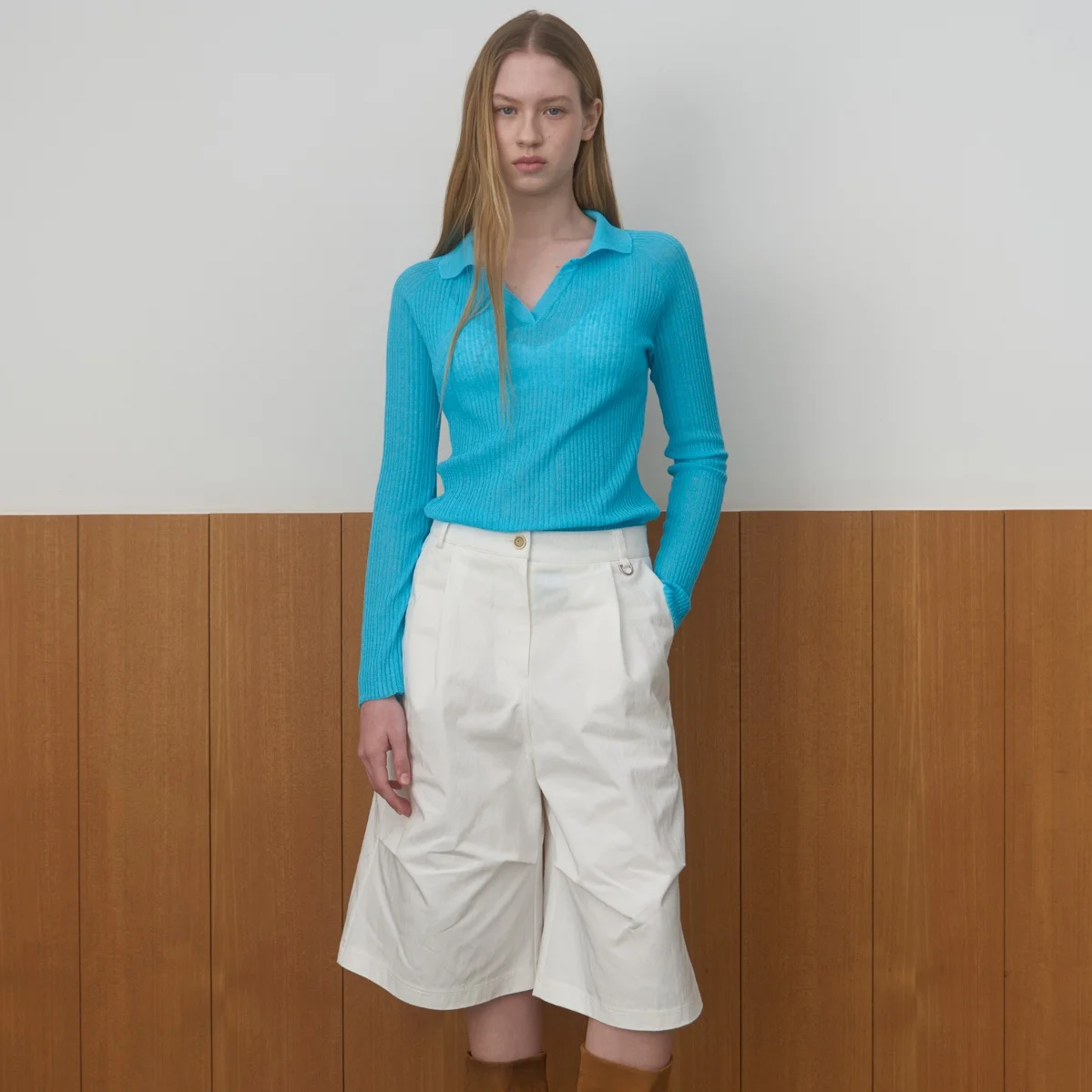 SHEER PIQUE KNIT_AQUA
