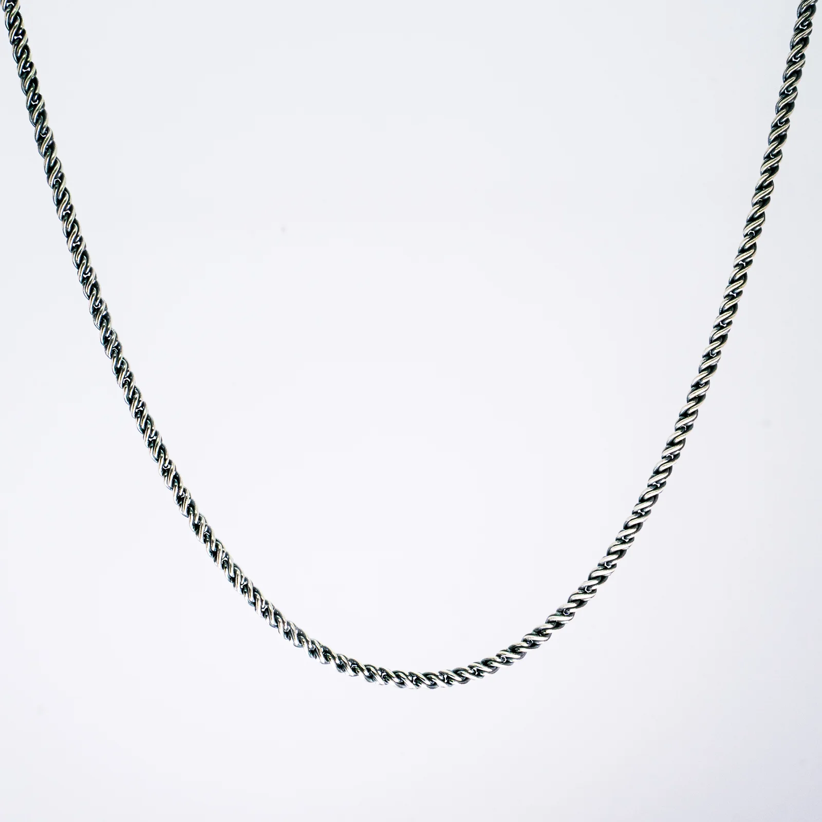 HR 289-01N_Silver Rope Chain Necklace