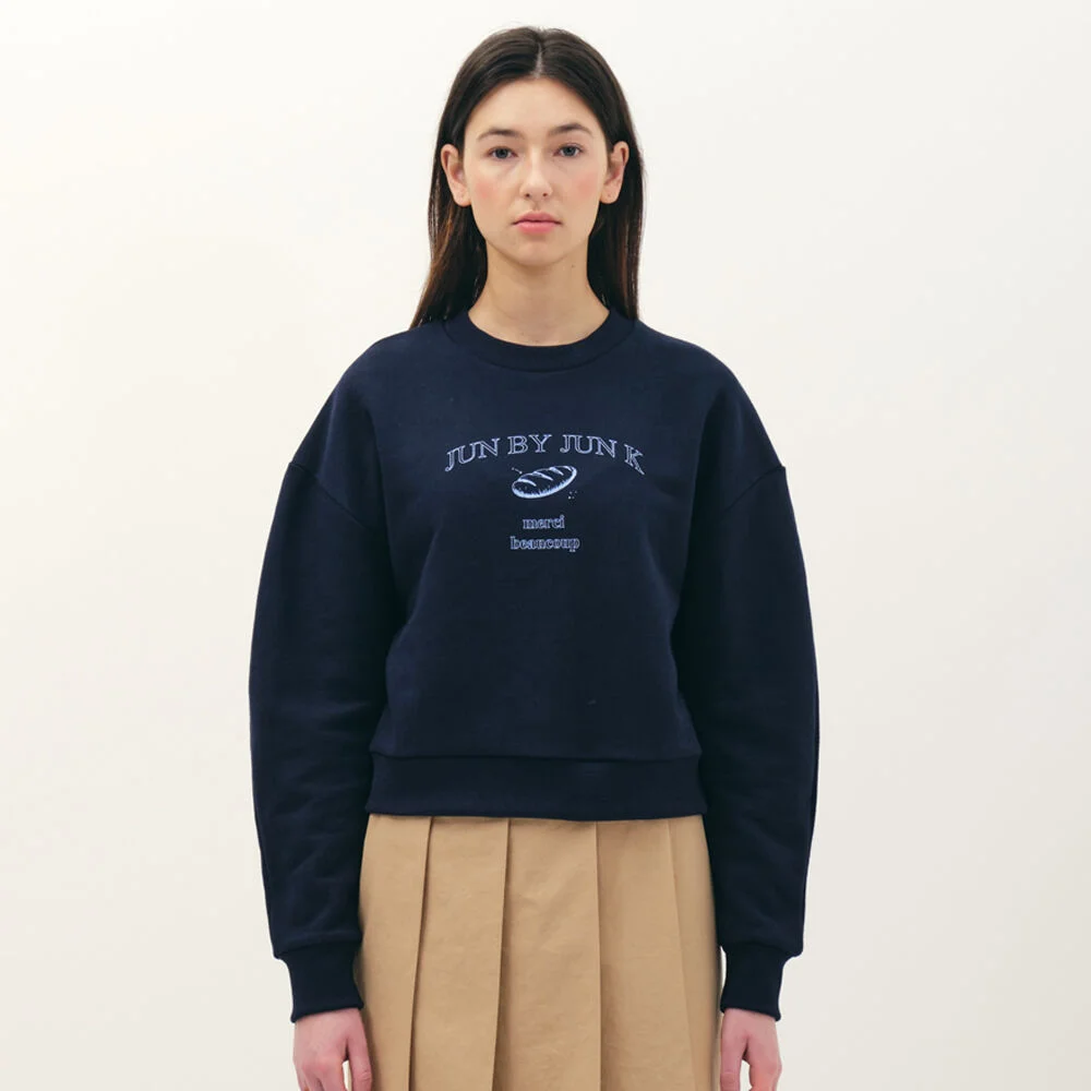 merci crop sweatshirt_navy