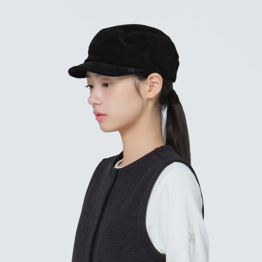 燈芯絨 騎乘 短帽簷帽 Black (S24FUFCC64)