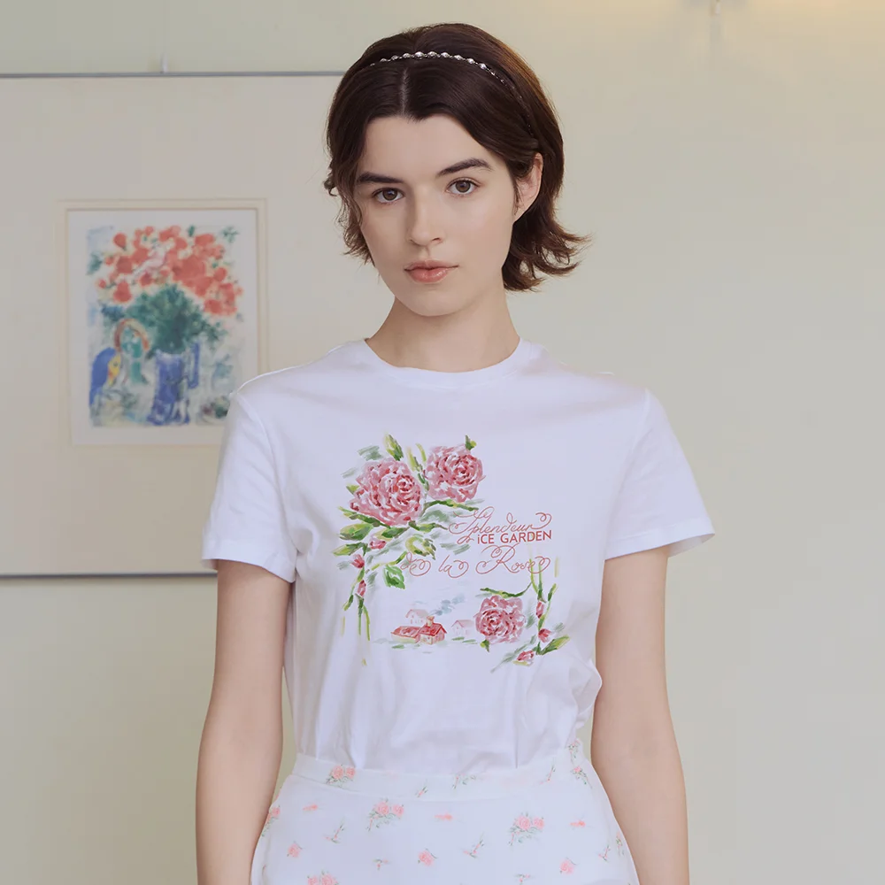 Splendeur de la Rose Print T-shirt