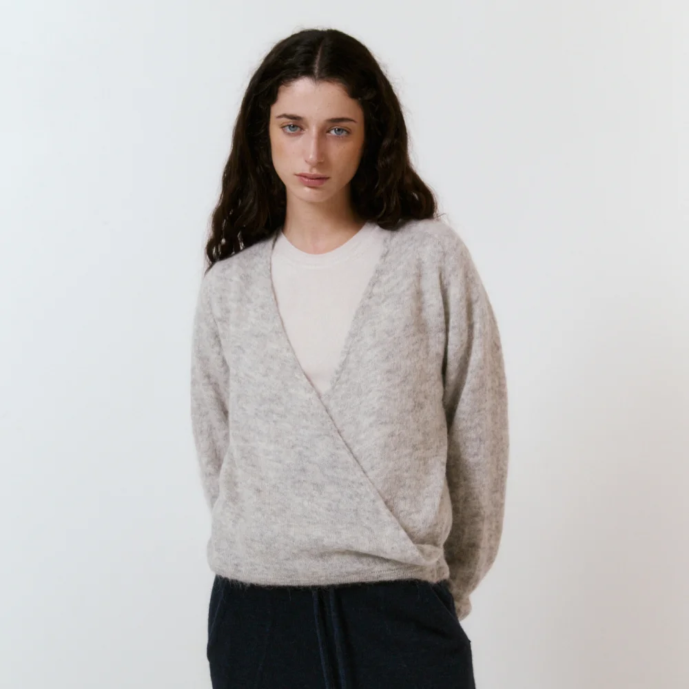 Mago Alpaca Wrap Cardigan (Grey)