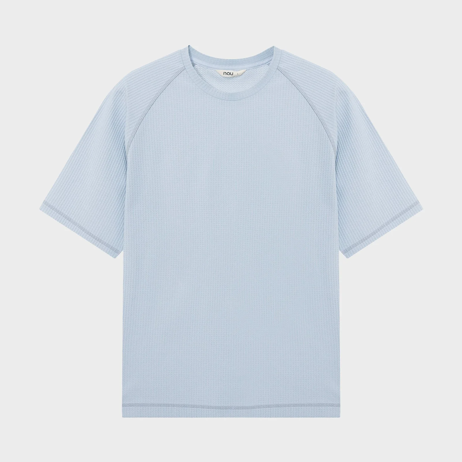華夫格 寬鬆版型 短袖 T恤 Light Blue