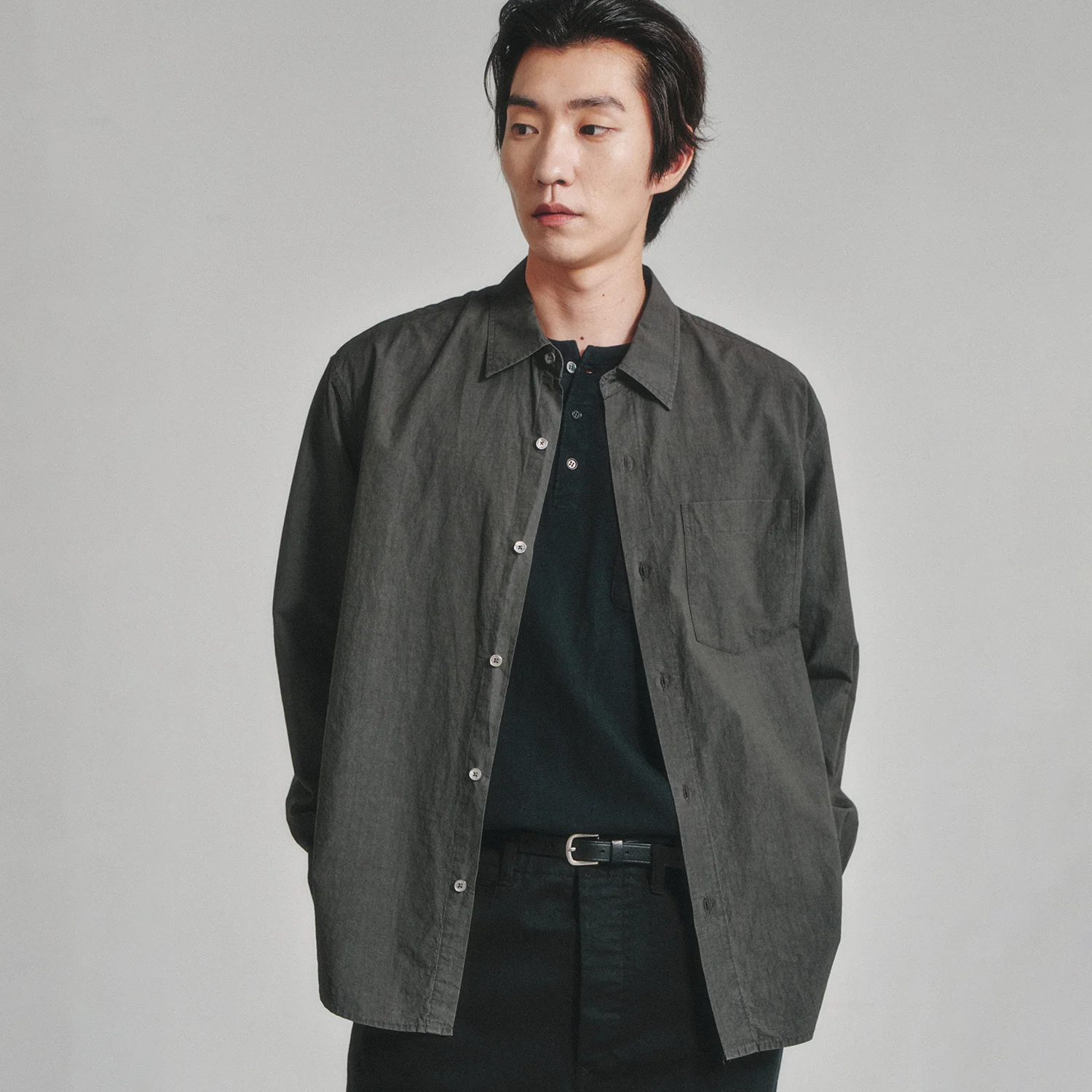 Sunny Dry Typewriter Shirt_Faded Black