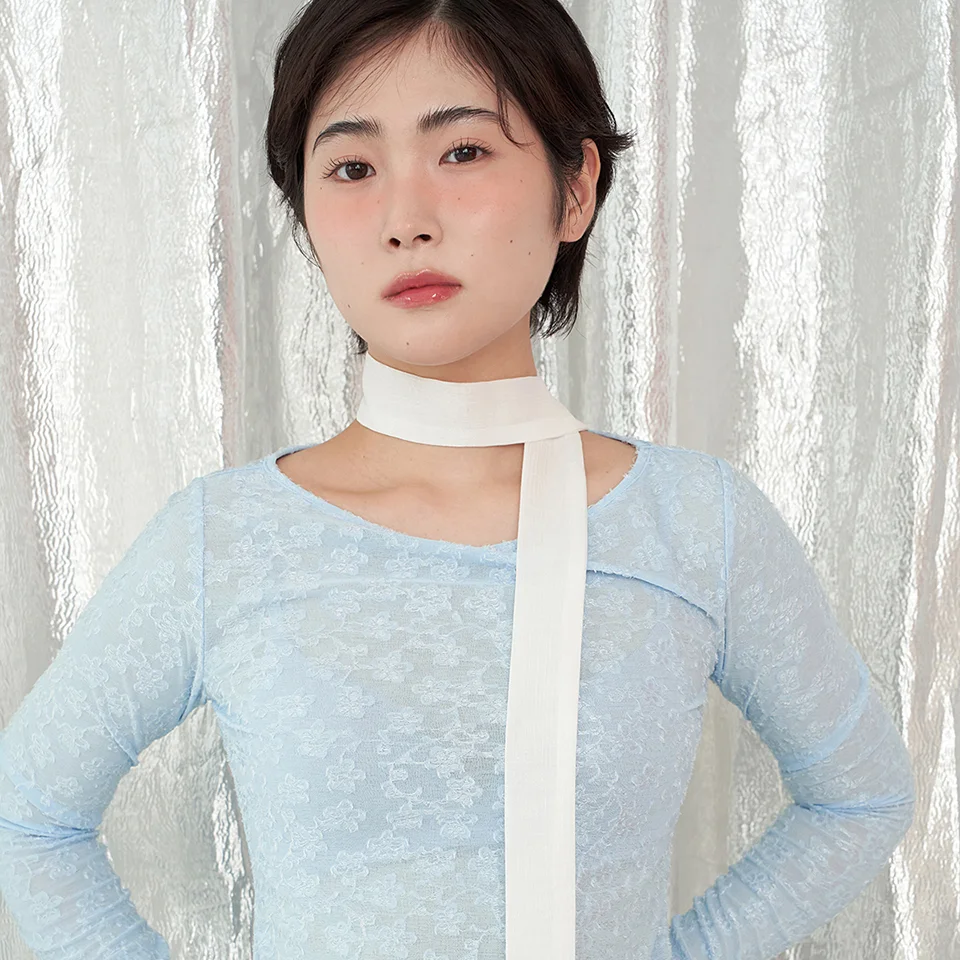shine long scarf - white