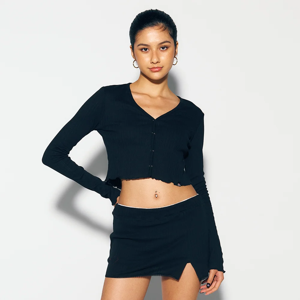 GURLS BASIC CARDIGAN BLACK