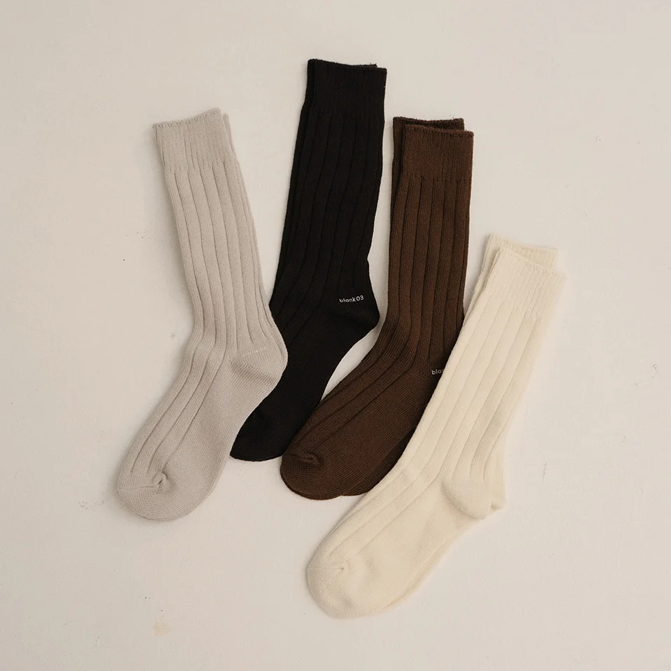 essential cotton rib socks (4colors)