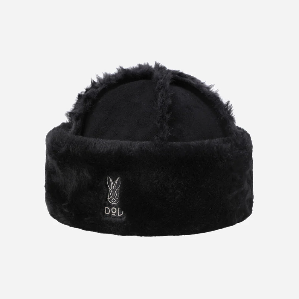 麂皮 圓頂 帽(BLACK)