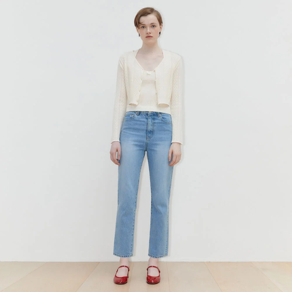 Regular Fit Denim Pants (Light Blue)