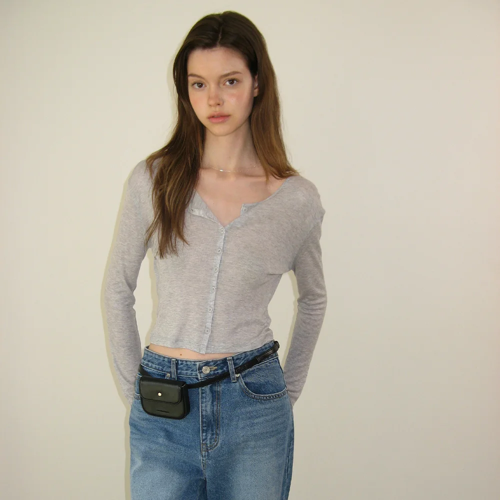 Lovey Button Cardigan - Grey