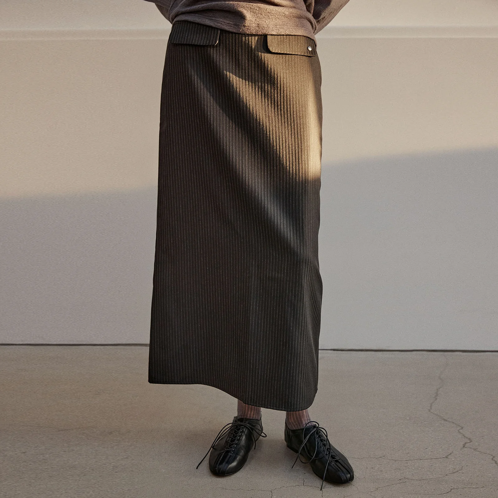 STRIPE STUD SKIRT