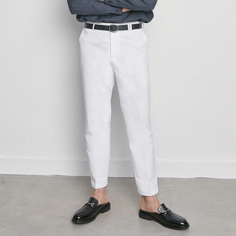 M3421 cotton spring slacks white