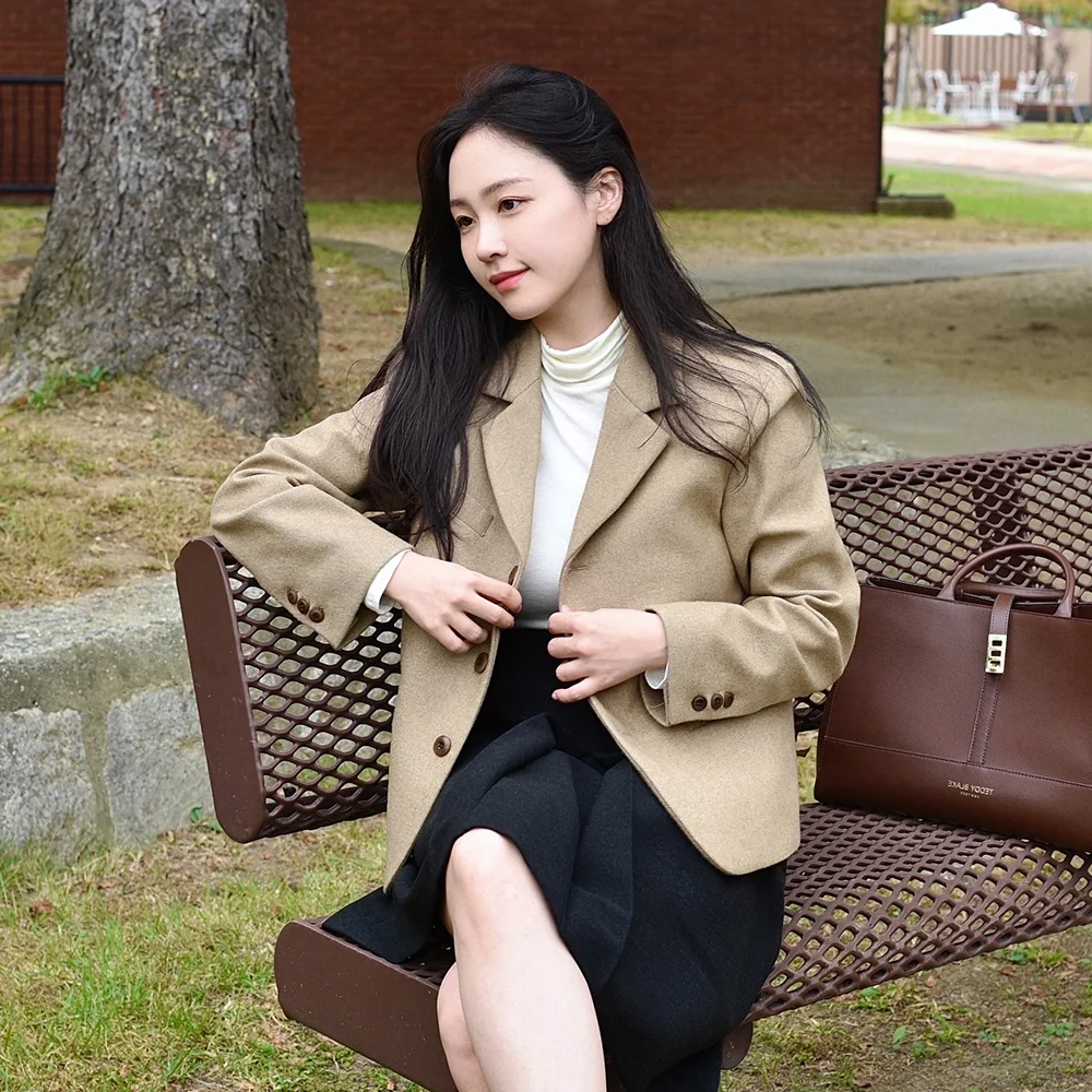 Callid twill wool jacket (Camel)
