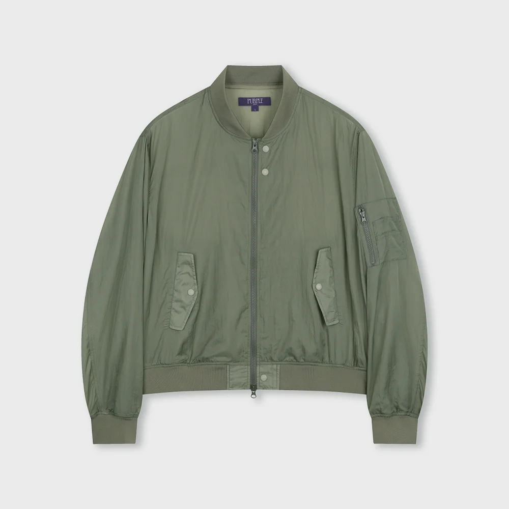 SHEER NYLON FLIGHT JACKET KHAKI GREY