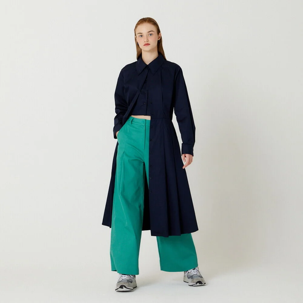 ONE TUCK COLOR COTTON PANTS(GREEN)