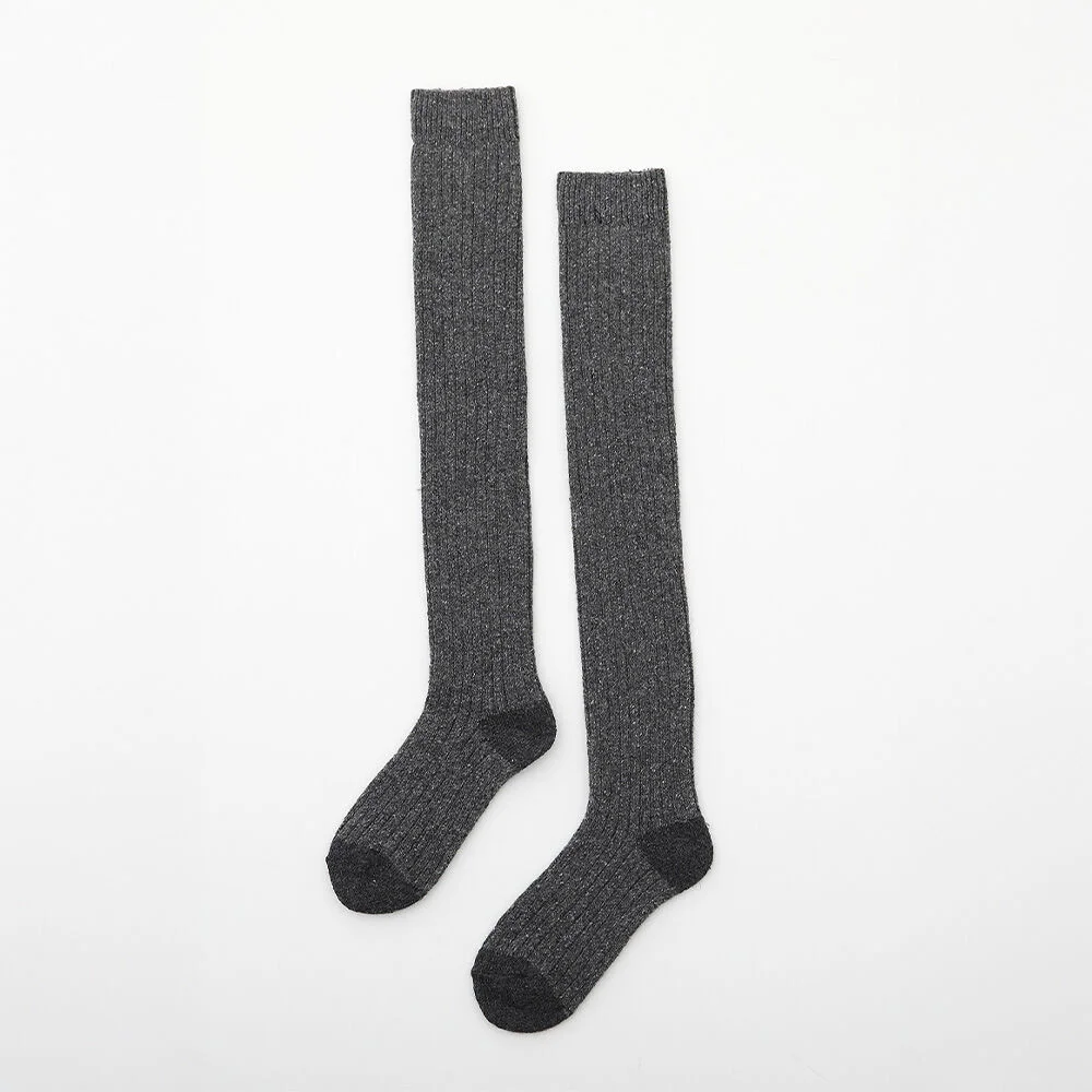 Popcorn thigh socks Charcoal