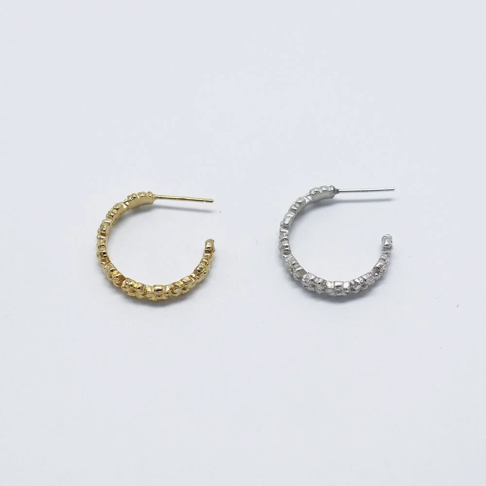 Full bloom daisy Earrings 雛菊 銀針 簡約 耳環