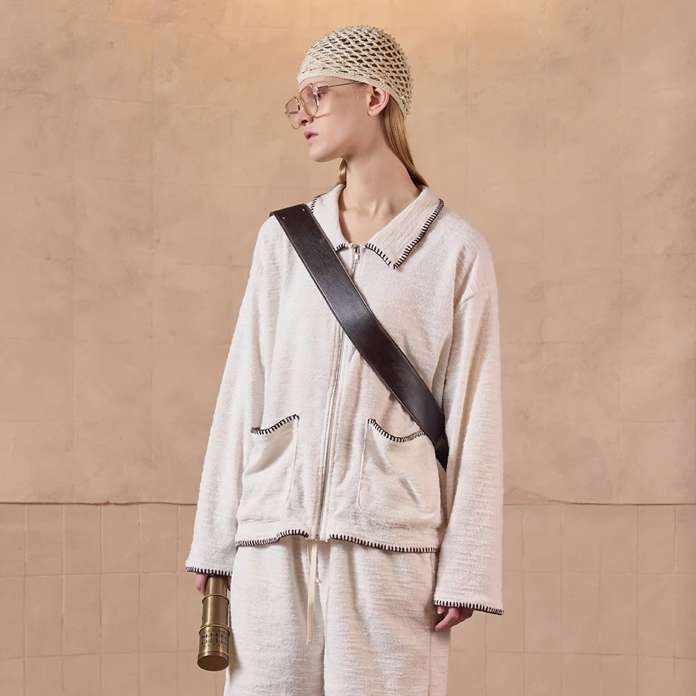 Oversized knit zip-up cardigan Ivory