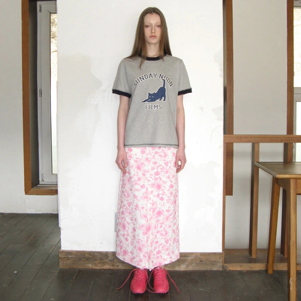 Rose Printed Skirt (Pink)