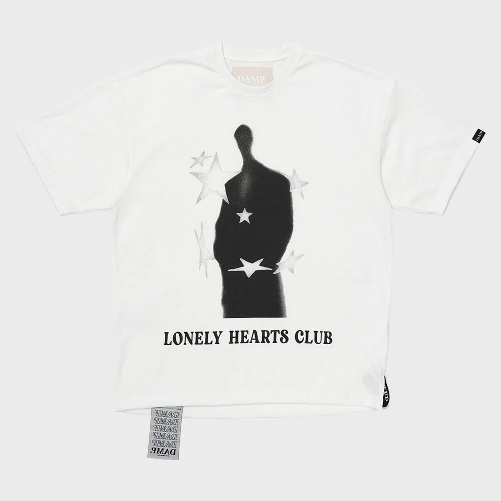 DAMP 'LONELY HEART CLUB' OVERSIZED TEE_WHITE