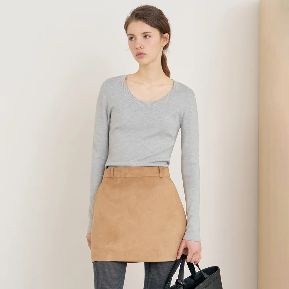 Oise Scoop Neck Knit (Light Gray)