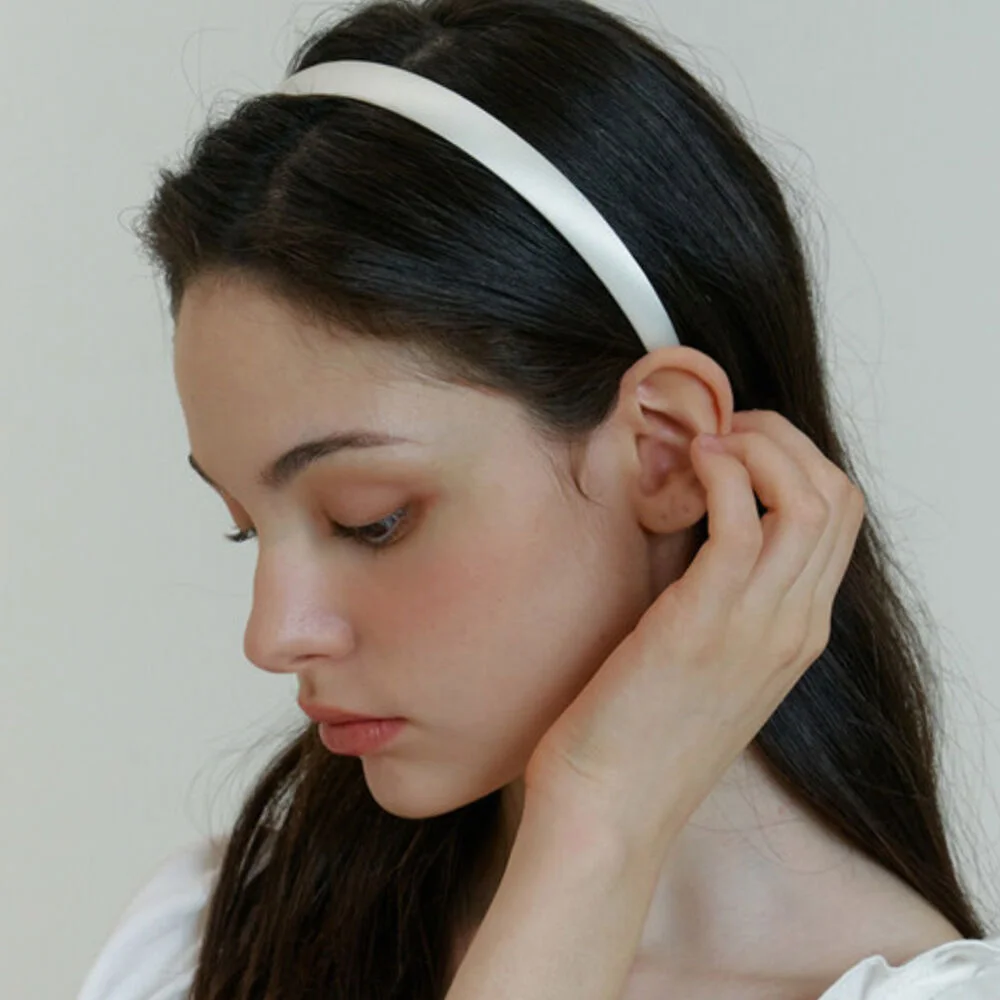 white silk head band