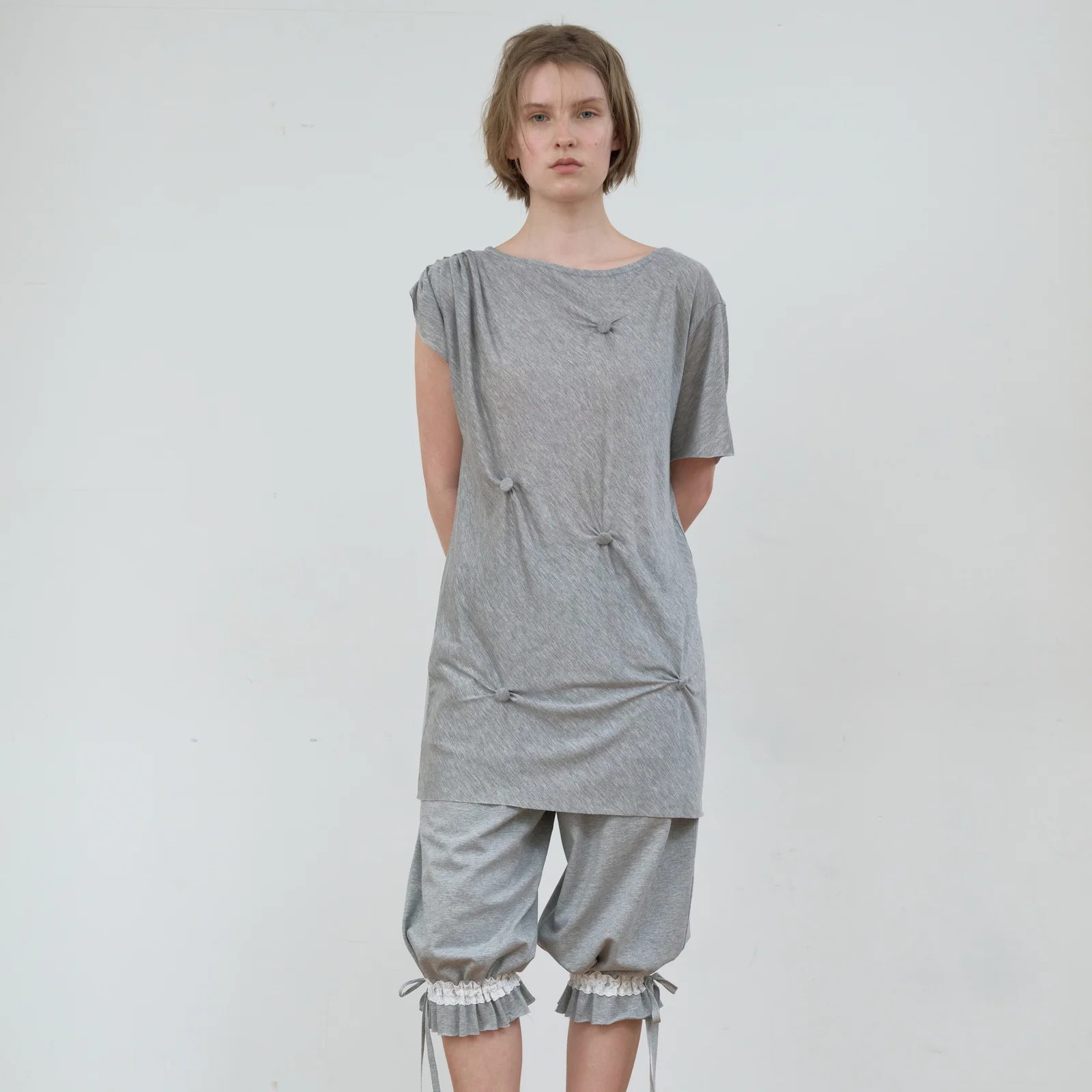BUTTON DETAIL T-SHIRT_MELANGE