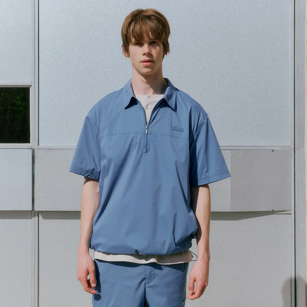COOLWAVE HALF ZIP T-SHIRT - BLUE (P252MPL187)