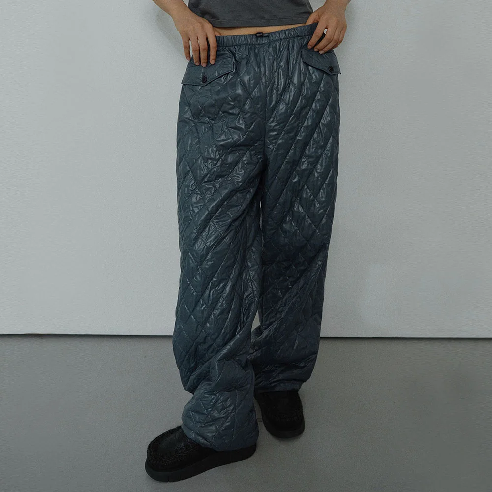 QUILTED BANDING PANTS - THE QUIET BLUE