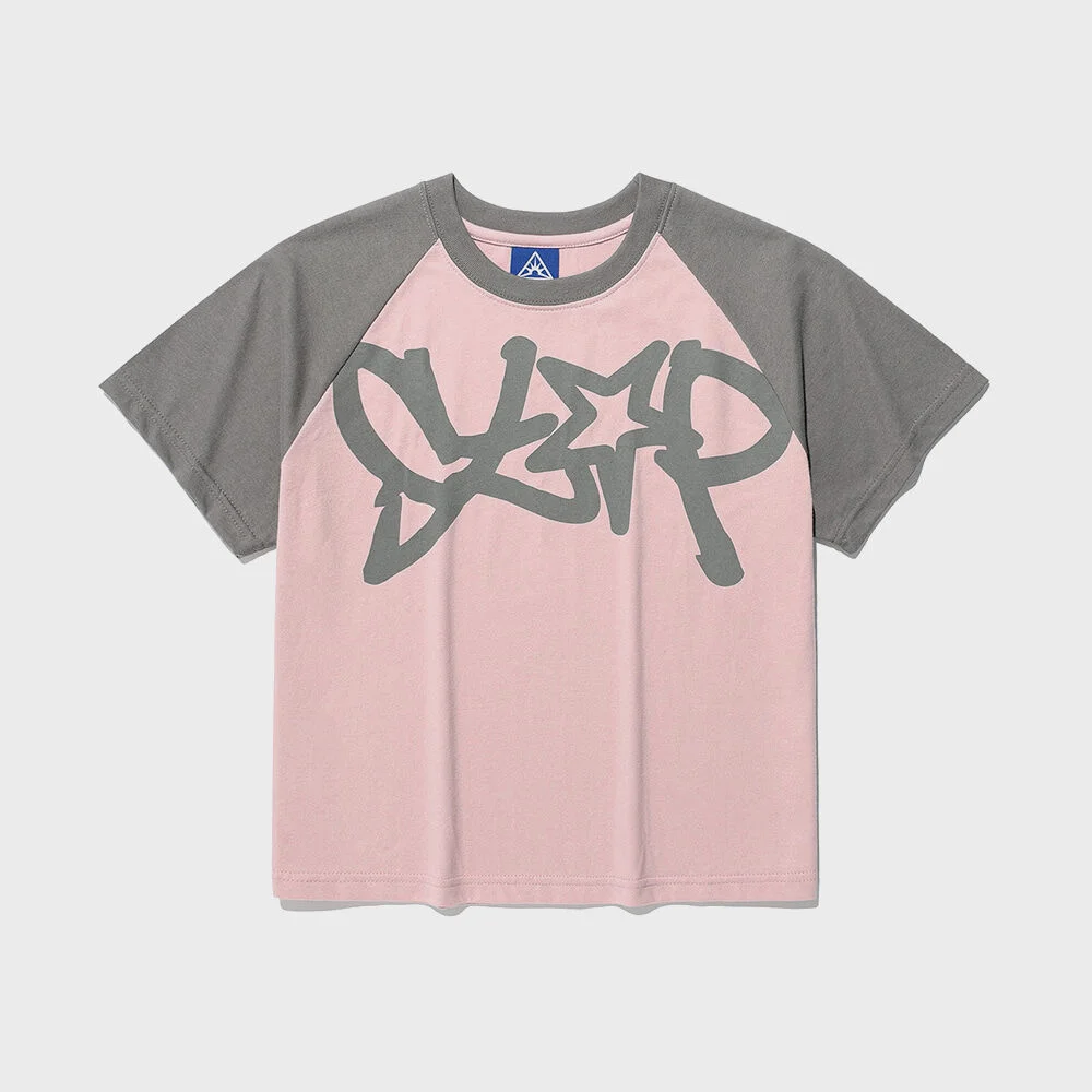 STOP CROP RAGLAN TEE_PINK(IK2FMFT530A)