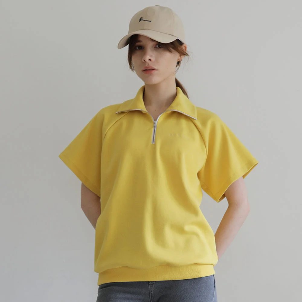 Half zip-up sweatshirt - Mustard