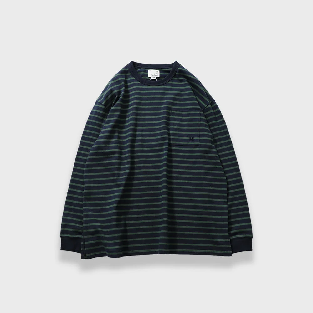 Powell Cotton Long Sleeve Stripe T-shirt Green