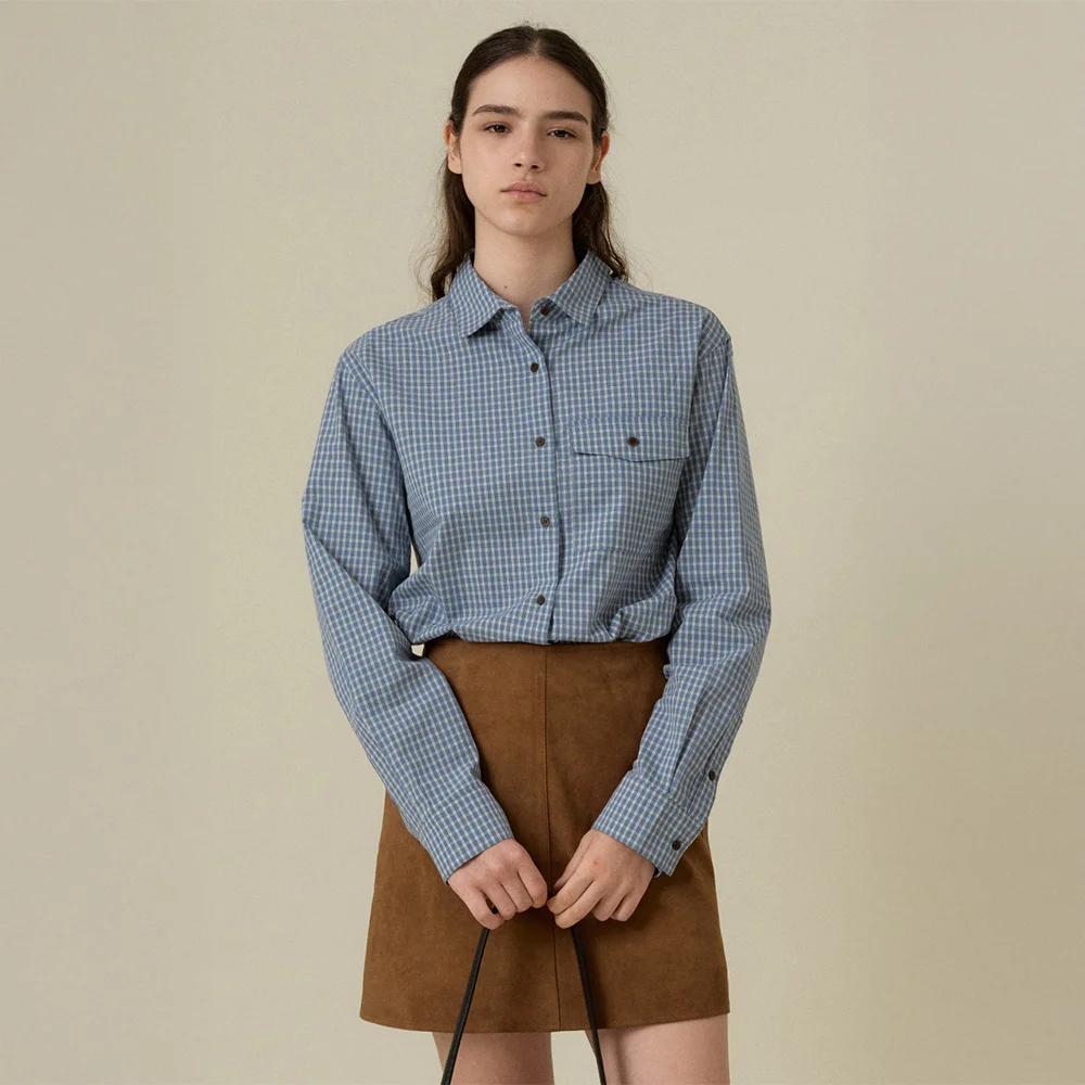 COCO CHECK SHIRT_BLUE