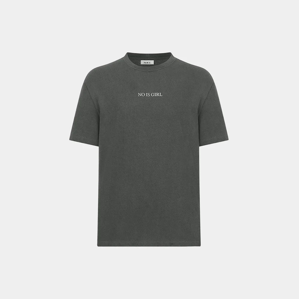 (M) NO IS GIRL T-SHIRT - DARK GRAY